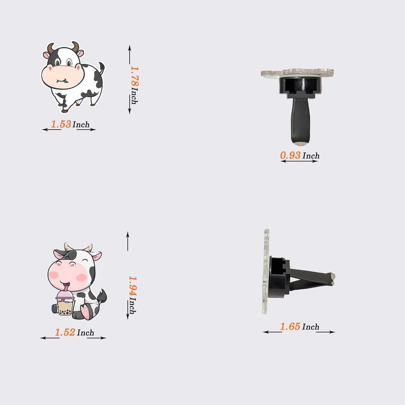 Cinpudo Cute Cow Air Freshener Clips,Car Vent Clip,Car Vent Decoration Accessories,Car Air Conditioner Clip,Automotive Interior Decoration Gifts for Men/Women - Image 2